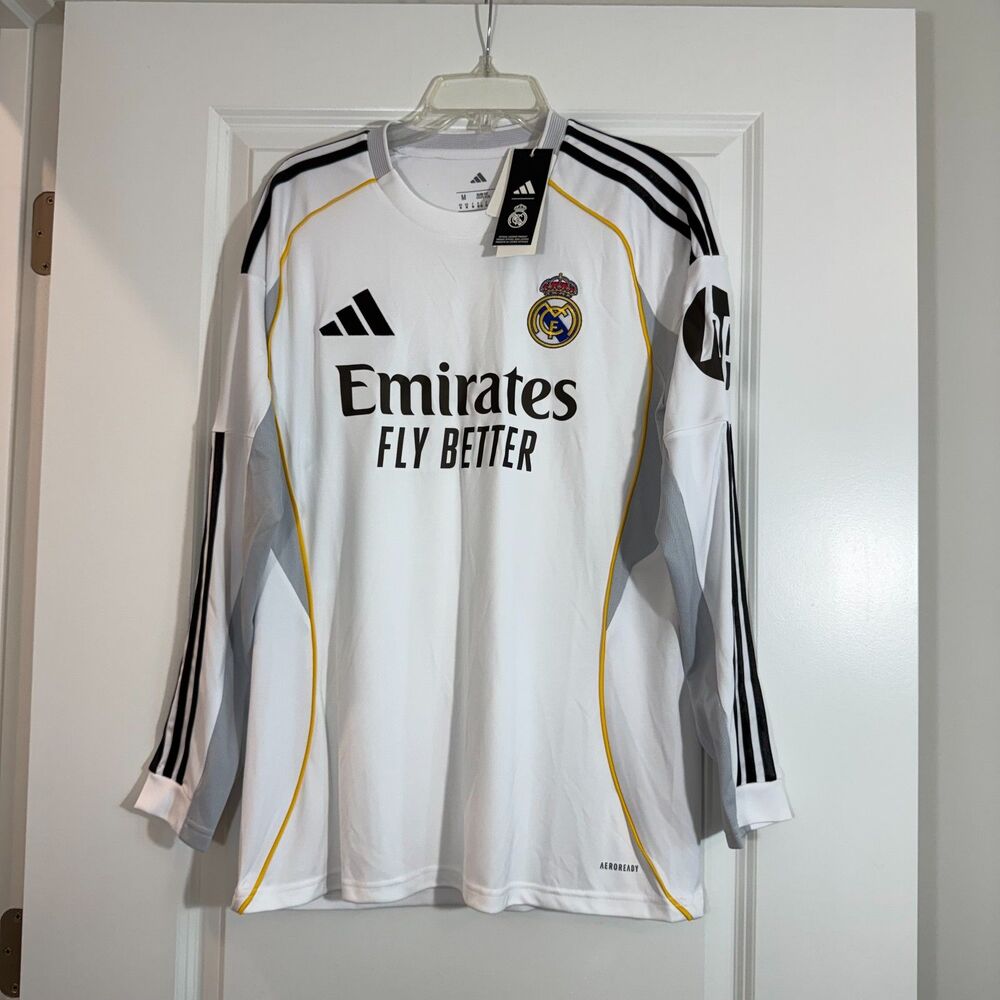 NWT Adidas Real Madrid 2023-24 Home Jersey Long Sleeve Size M